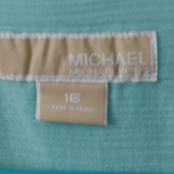 MICHAEL Michael Kors Mint Green Raw Hem High/Low Blouse 16 Quiet Luxury Classic - Picture 10 of 11